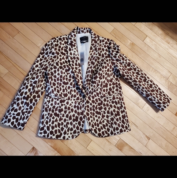 J Crew sz 12 Petite leopard print Parke bistretch blazer